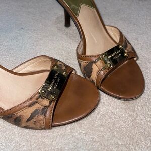 Rare Vintage Michael Kors Leopard Print Brown Heels